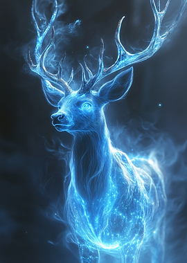 Ethereal Blue Spirit Deer