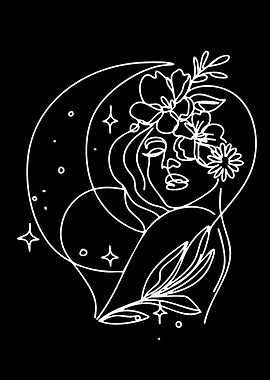 Celestial Woman with Flowers