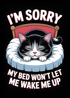 Cute Cat Sleeping on Bed