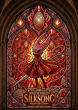 Hollow Knight Silksong Stained Glass Art