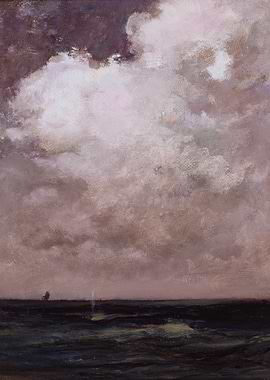Stormy Seas with Distant Sailboat