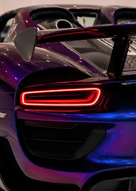 Close-up of a sports car's rear