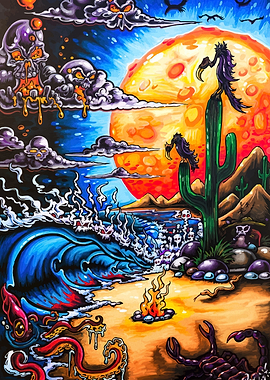 Surreal Desert Beach Nightmare
