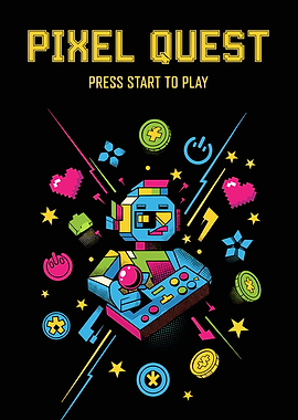 Pixel Quest Robot Gamer