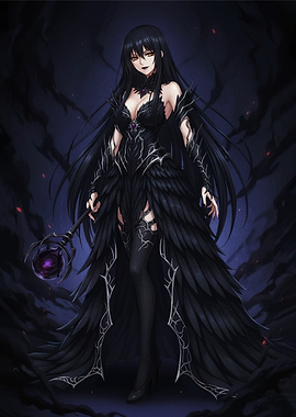 Dark Fantasy Woman with Staff