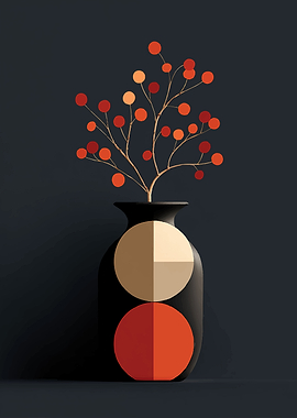 Minimalist Vase with Berries