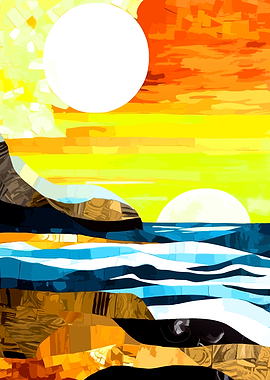 Abstract Sunset Over Ocean