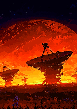 Alien Landscape with Satellite Dishes