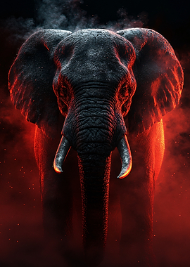 Fiery Elephant Portrait