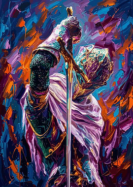 Knight Raising Sword