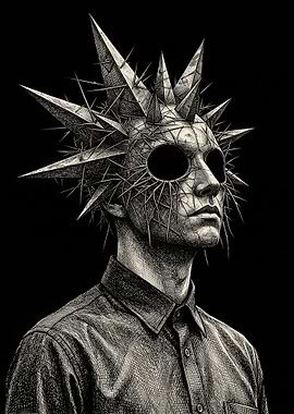 Man in Spiky Mask
