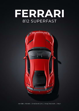 Ferrari 812 Superfast Top View