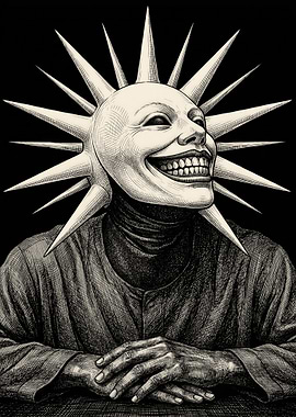Creepy Sun Mask Character