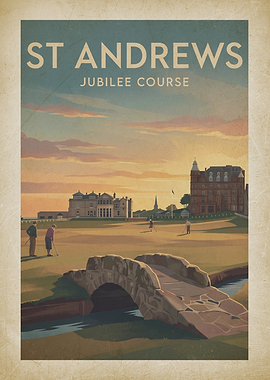 St Andrews Jubilee Course Vintage Poster