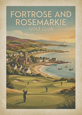 Fortrose and Rosemarkie Golf Club Vintage Poster