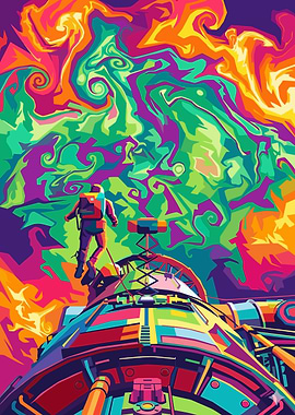 Astronaut in a Psychedelic Space