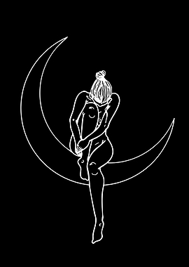 Woman on Crescent Moon