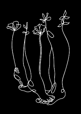 Minimalist Floral Line Art