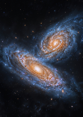 Two Merging Galaxies In Space