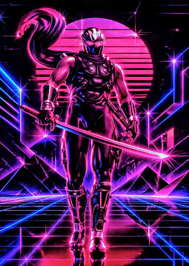 Retro Ninja with Katana