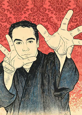 Man in Kimono with Hands Extended