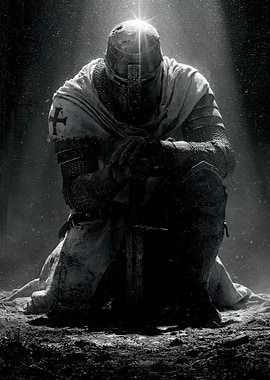 Knight Kneeling in Prayer