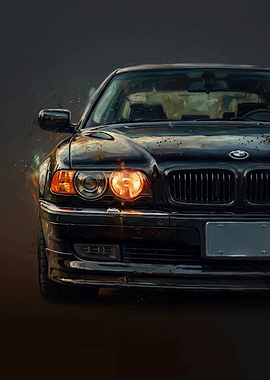 Black BMW Car Front View