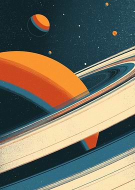 Stylized Saturn with Rings