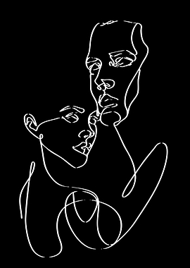 Abstract Line Art of Two Faces
