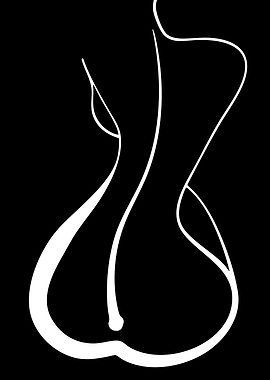 Abstract White Line Art of Female Form
