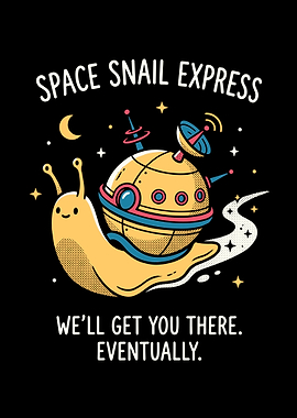 Space Snail Express Funny Art