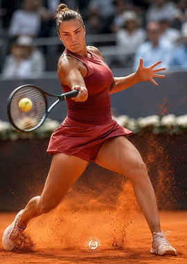 Tennis Player on Clay Court