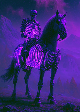 Skeleton Rider on a Skeletal Horse