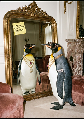 Penguin with 'Main Character Energy'