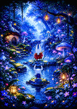 Hollow Knight Characters in Enchanted Forest