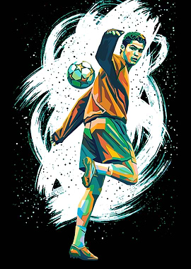 Cristiano Ronaldo Soccer Player Pop Art