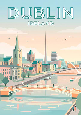 Dublin Cityscape with River Liffey