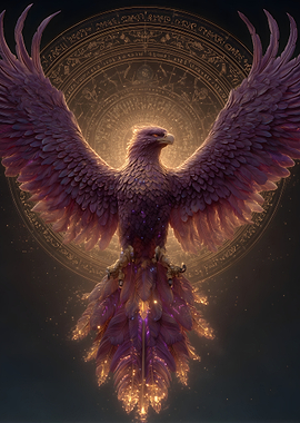Majestic Phoenix with Mystical Circle