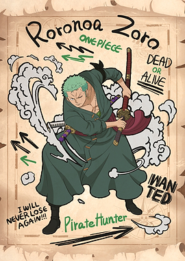 Pirate Hunter Zoro Graphic Poster
