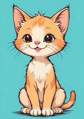 Cute Orange Kitten Sitting