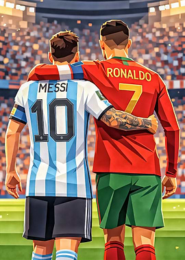 Messi and Ronaldo Embrace