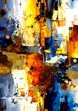 Abstract Splatter and Block Painting