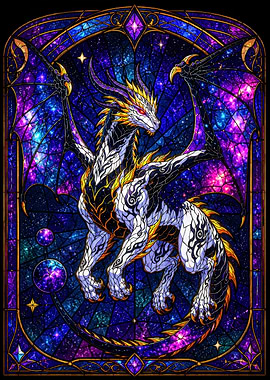 Galaxy Dragon Stained Glass