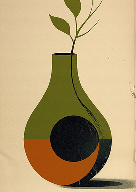 Minimalist Vase with Plant
