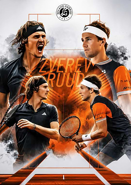Zverev vs Ruud Roland Garros Poster