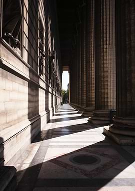 Colonnade with Sunlight and Shadows (Madeleine/Paris)