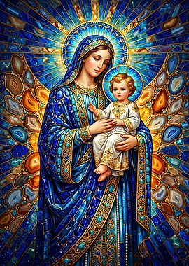 Virgin Mary and Child Mosaic