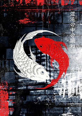Yin Yang Koi Fish Art
