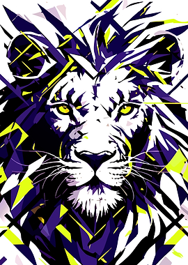 Abstract Lion Portrait