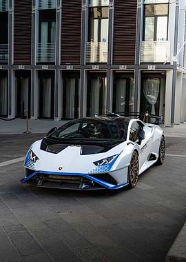 White Lamborghini STO in London